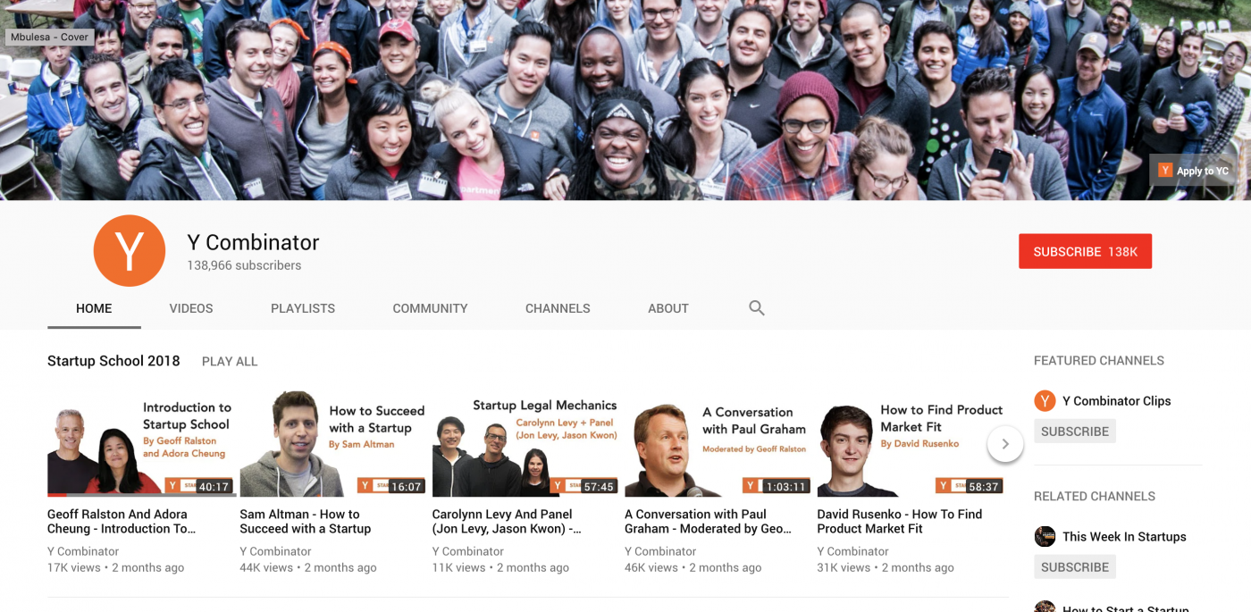 Hello, I'm Back and Startup School by Y-Combinator